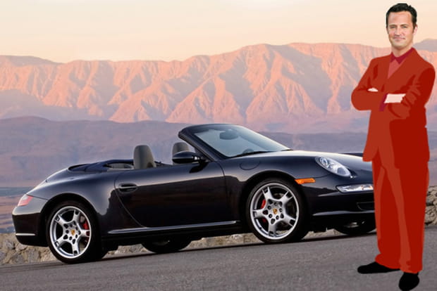 Matthew Perry en Porsche 911 cabriolet