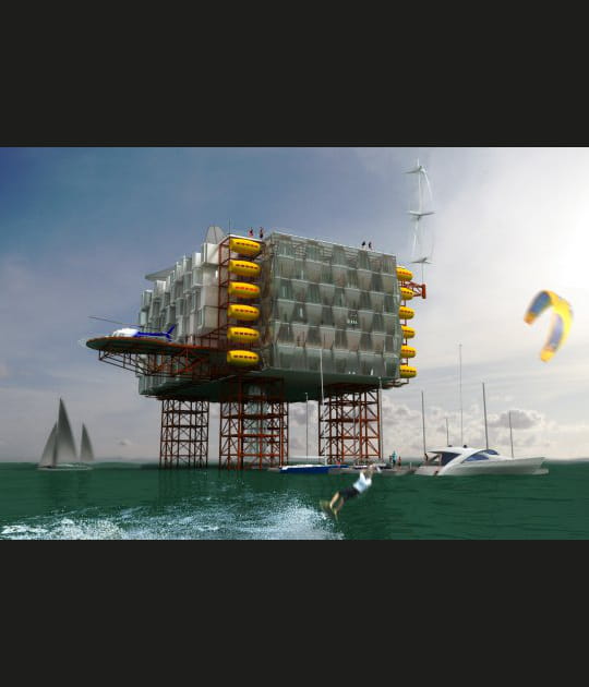 Un hotel de luxe sur une plate-forme p&eacute;troli&egrave;re