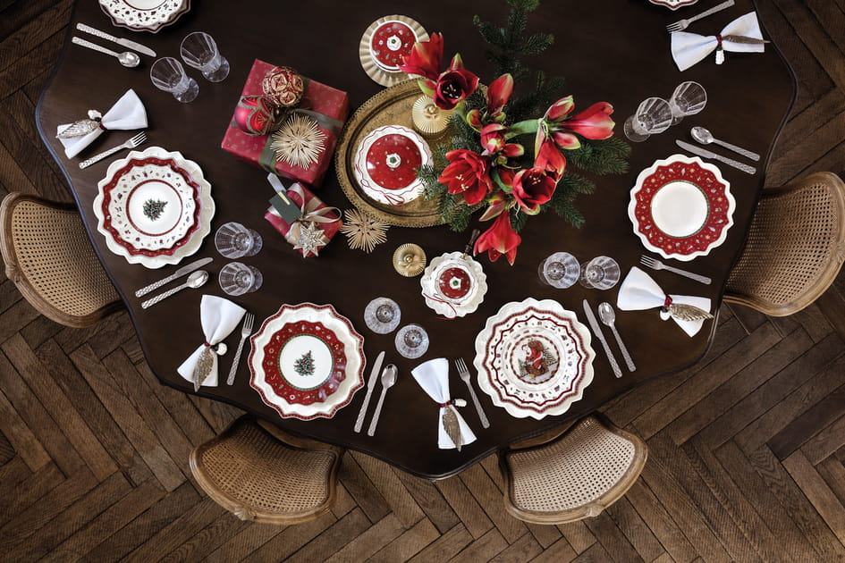Une table de No&euml;l traditionnelle