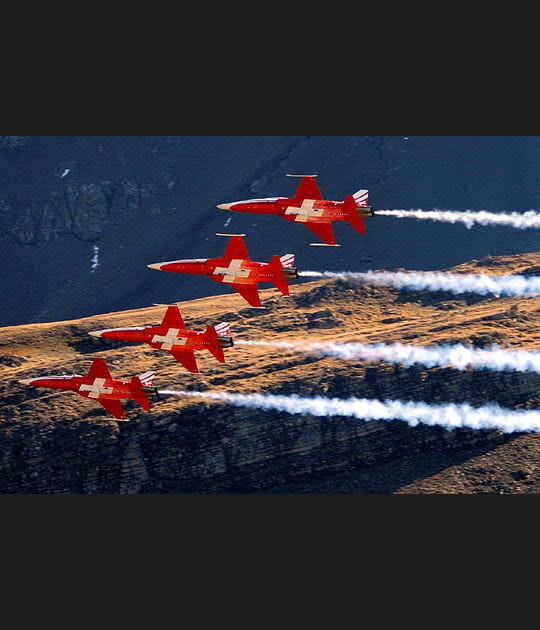 Les exercices a&eacute;riens d'Axalp&nbsp;: l'Arm&eacute;e suisse fait le spectacle