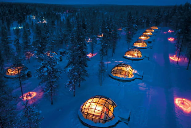 Dormir dans un igloo de verre