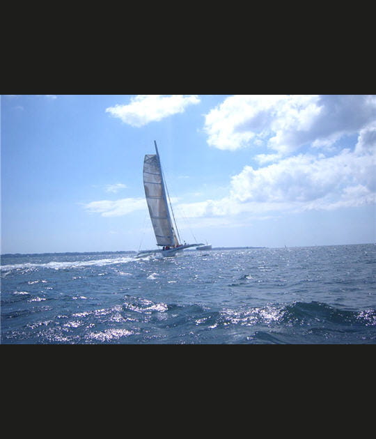 Des bateaux de course au large