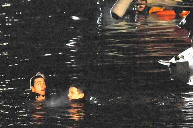 Tom Cruise et Jeremie Renner à l'eau