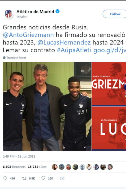 Les dirigeants de l'Atletico Madrid &agrave; Istra