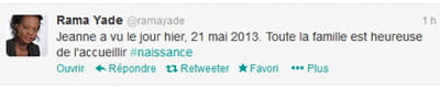 tweet naissance rama yade